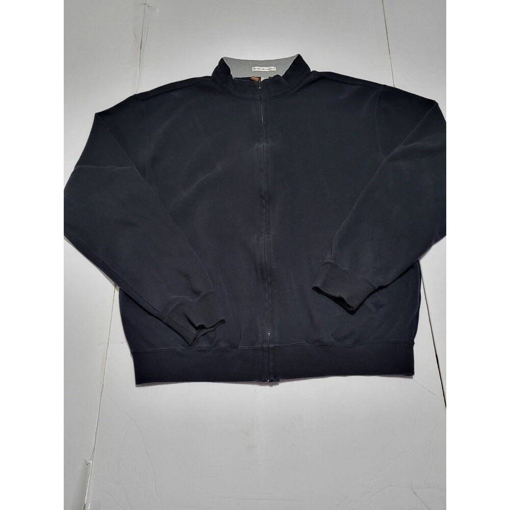 (#18) Peter Millar FULL ZIP Pockets Sweater Size Men's L Black Long Sleeve